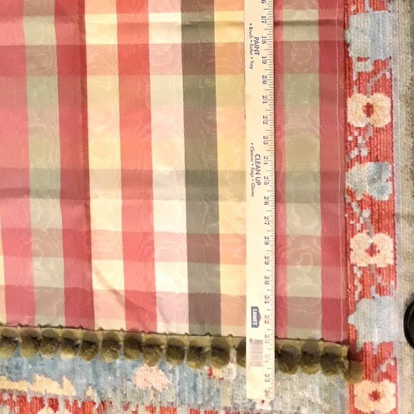 Tropical Barkcloth & Moire Vtg/Retro Homemade Curtains w Valance Single Window - Picture 9 of 15